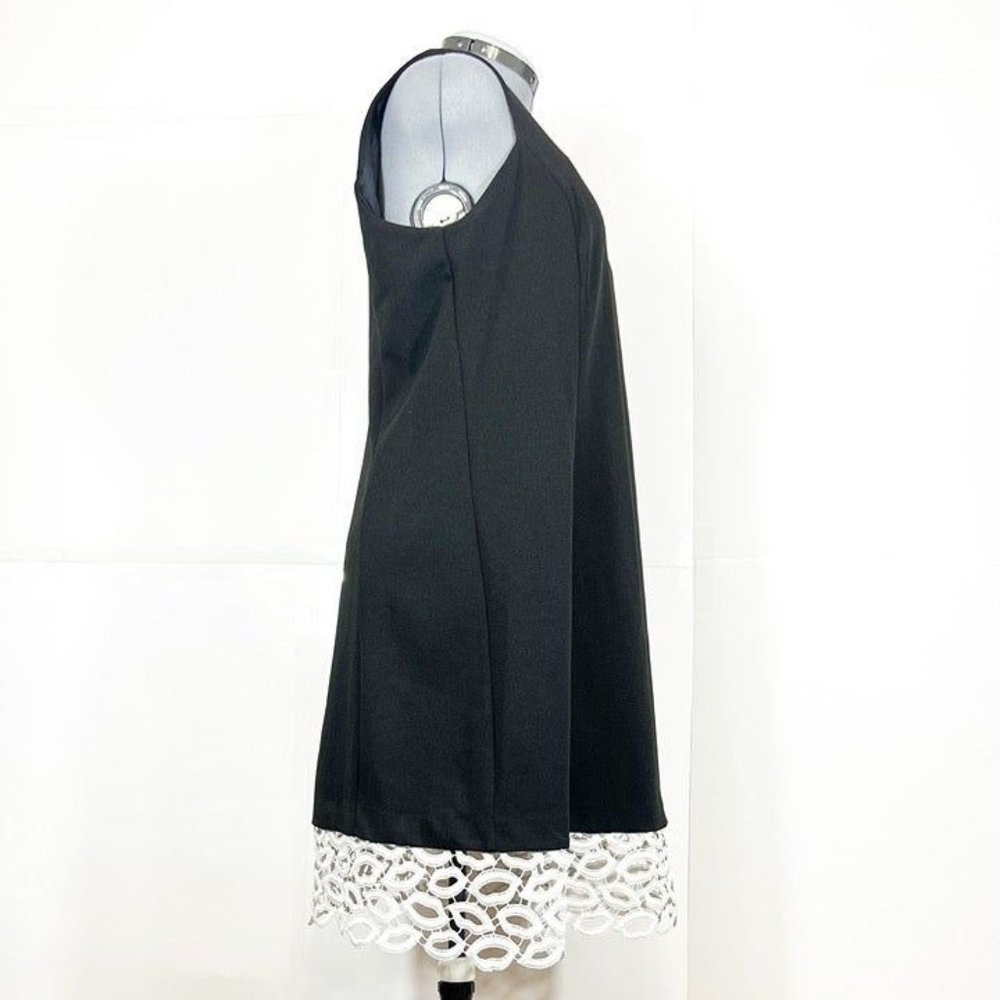 Betsey Johnson  Sz 18W  Black Sleeveless  White Lace  Flounce Dress - Picture 3 of 7